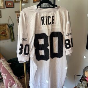 Reebok White NFL Equipment Football Jersey - Jerry Rice Los Angeles Raiders